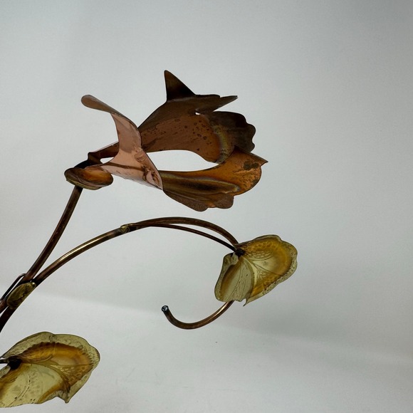 Vintage Metal Wall Art Copper Gold Flower Vine Sculpture Home Decor Accent - Picture 3 of 11